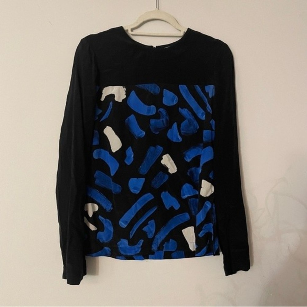 Grey Jason Wu Marine Multi Color Block Print Silk… - image 2